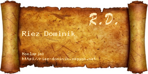 Riez Dominik névjegykártya